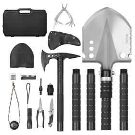Survival Shovel Survival Axe 28-in-1 Camping Folding Shovels with Hatchet